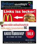 Werbeagentur Hannover Leistungen: Werbung / Werbedesign Gestaltung und Herstellung von Werbemitteln wie Schilder, Banner, Rollup-Displays und Klebefollien etc.