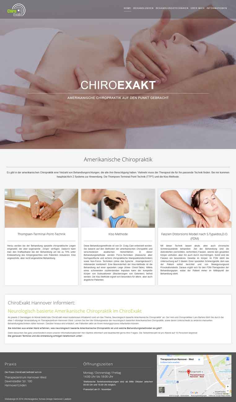 Werbeagentur Hannover - Webdesign Chiropraktiker Heilpraktiker Hannover