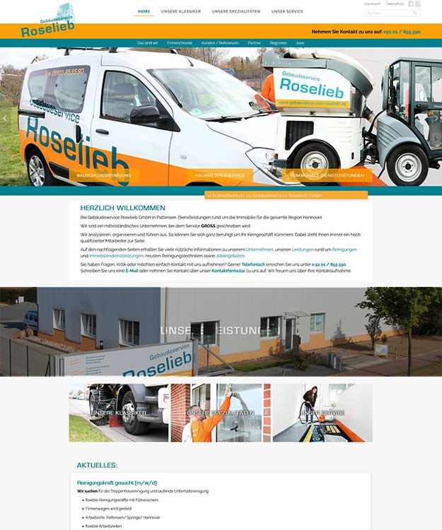 Webdesign Werbeagentur Pattensen Gebäudeservice Roselieb GmbH